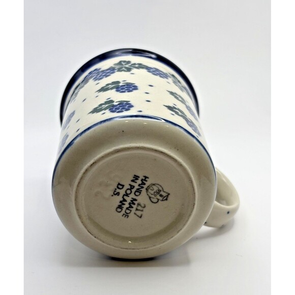 Polish Pottery Coffee Cup Mug Made in Poland Used - Picture 7 of 10